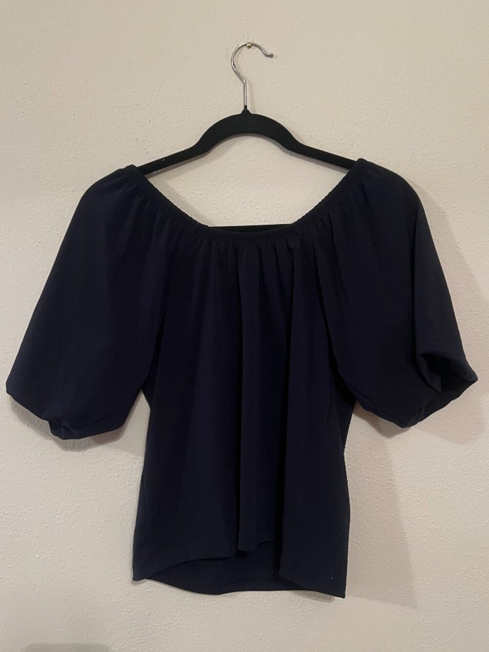 Navy Banana Republic Blouse with Balloon Sleeves, XXS